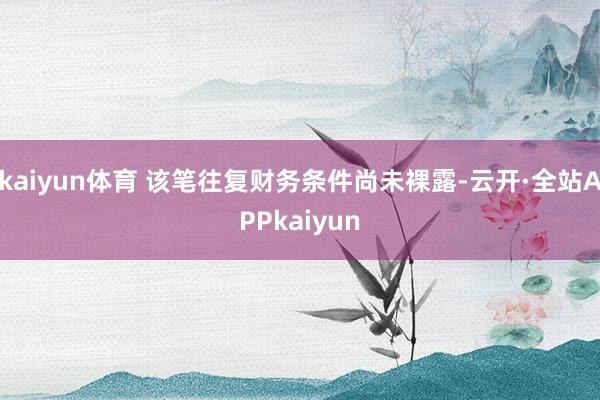 kaiyun体育 该笔往复财务条件尚未裸露-云开·全站APPkaiyun