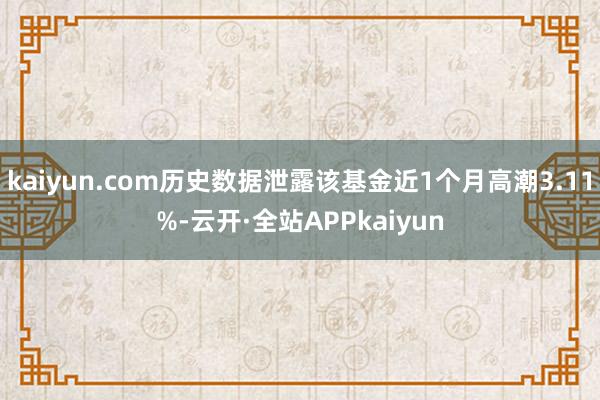 kaiyun.com历史数据泄露该基金近1个月高潮3.11%-云开·全站APPkaiyun