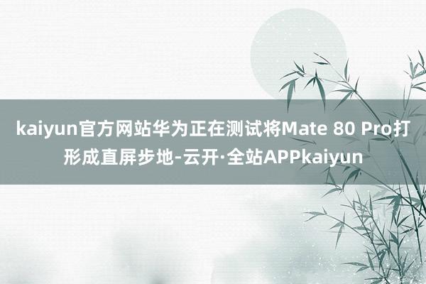 kaiyun官方网站华为正在测试将Mate 80 Pro打形成直屏步地-云开·全站APPkaiyun