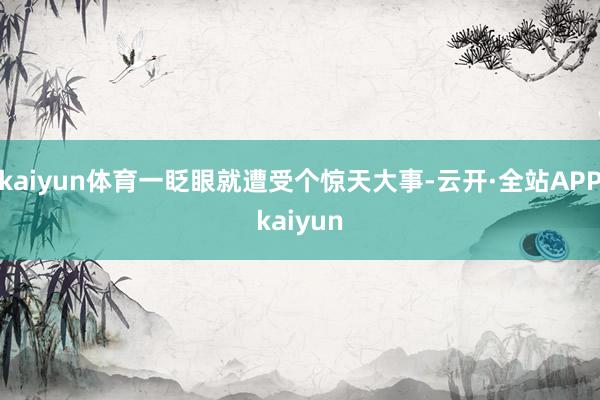 kaiyun体育一眨眼就遭受个惊天大事-云开·全站APPkaiyun