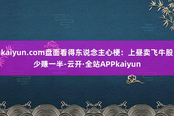 kaiyun.com盘面看得东说念主心梗：上昼卖飞牛股少赚一半-云开·全站APPkaiyun