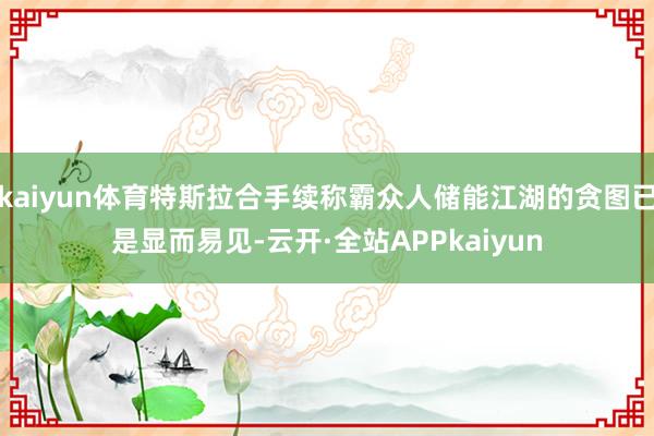 kaiyun体育特斯拉合手续称霸众人储能江湖的贪图已是显而易见-云开·全站APPkaiyun