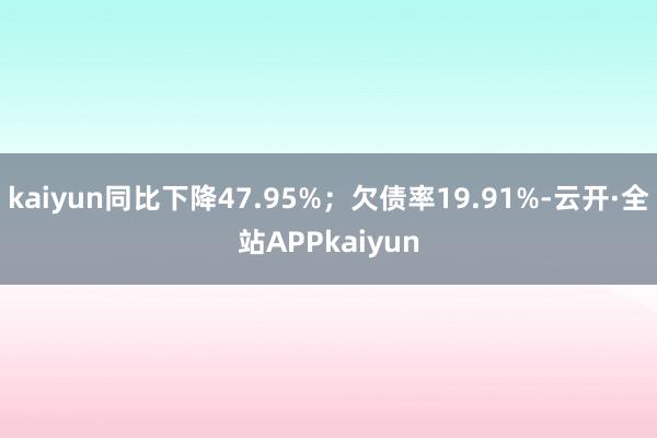 kaiyun同比下降47.95%；欠债率19.91%-云开·全站APPkaiyun