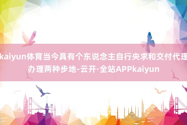 kaiyun体育当今具有个东说念主自行央求和交付代理办理两种步地-云开·全站APPkaiyun
