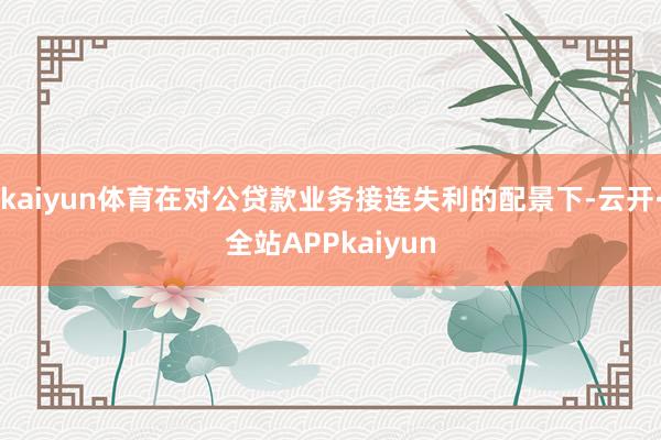 kaiyun体育在对公贷款业务接连失利的配景下-云开·全站APPkaiyun