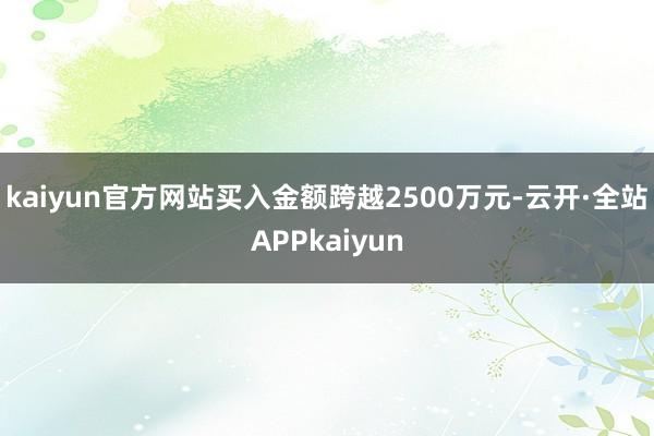 kaiyun官方网站买入金额跨越2500万元-云开·全站APPkaiyun