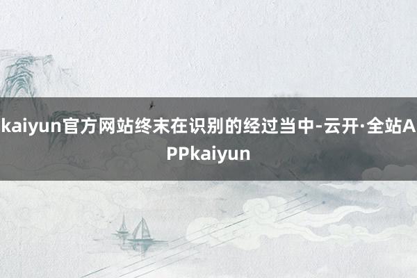 kaiyun官方网站终末在识别的经过当中-云开·全站APPkaiyun