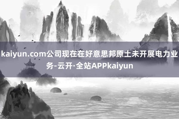 kaiyun.com公司现在在好意思邦原土未开展电力业务-云开·全站APPkaiyun