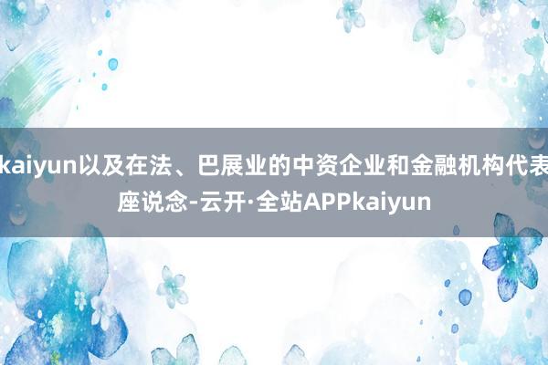 kaiyun以及在法、巴展业的中资企业和金融机构代表座说念-云开·全站APPkaiyun