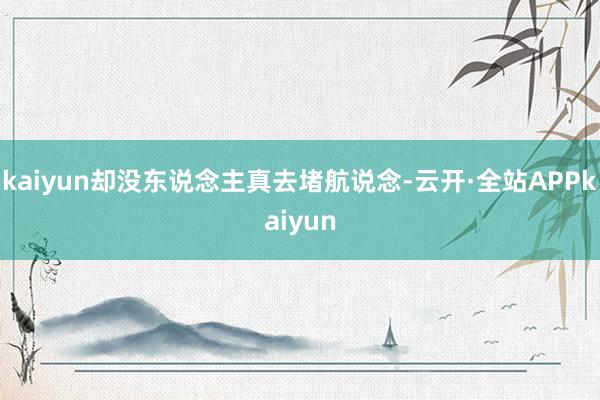 kaiyun却没东说念主真去堵航说念-云开·全站APPkaiyun