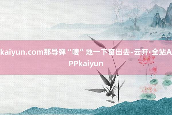 kaiyun.com那导弹“嗖”地一下窜出去-云开·全站APPkaiyun